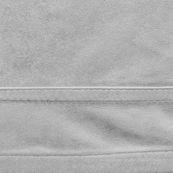 Gray leather background,seams,stitches — Stock Photo, Image
