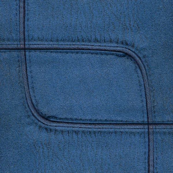 Textura de couro azul, costuras — Fotografia de Stock