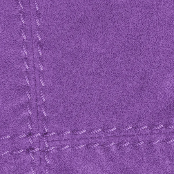 Violet läder bakgrund, stygn — Stockfoto