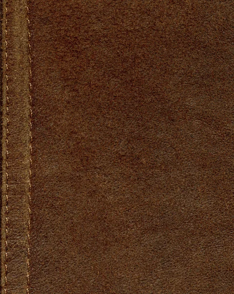 棕色的定性皮革背景、 边框 — 图库照片