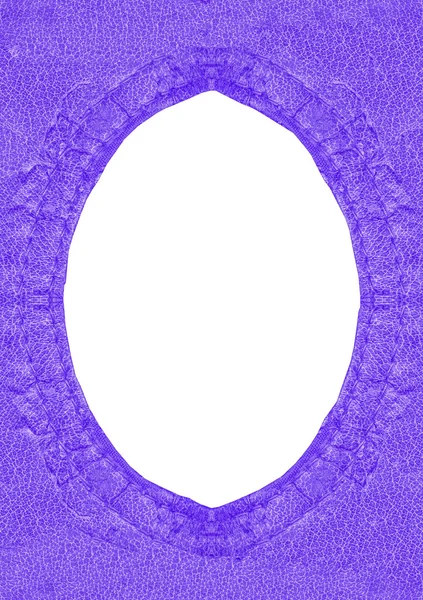 Violet leather oval handmade  frame — Stock Photo, Image