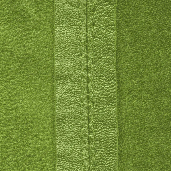 Background of two kinds of green leather textures — Stock Photo, Image