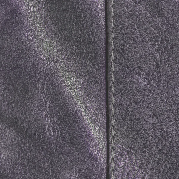 Textura de cuero violeta viejo, costura — Foto de Stock
