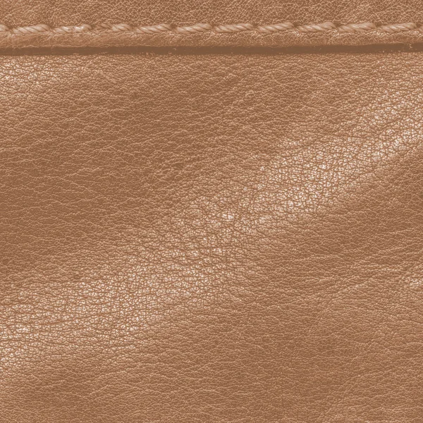 Fondo de cuero marrón, costura — Foto de Stock
