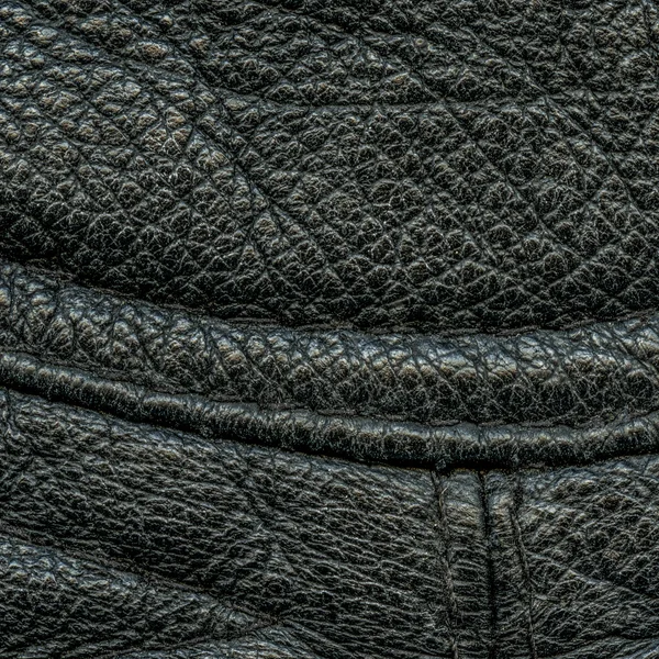 Fundo de couro preto, costuras, pontos — Fotografia de Stock