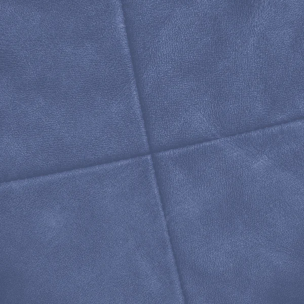 Fundo de couro azul, costuras em forma de cruz — Fotografia de Stock