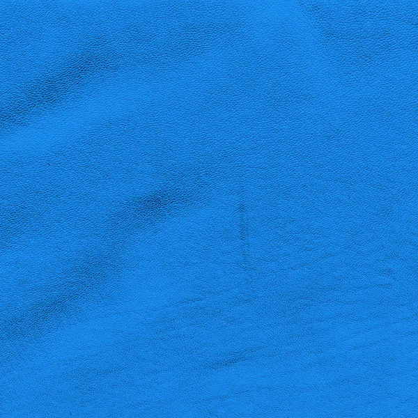 蓝色的 crumped 的皮革纹理作为背景 — 图库照片