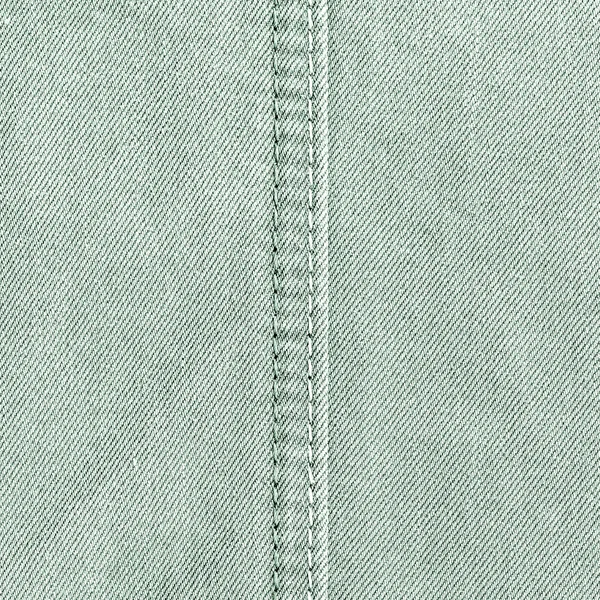 Texture denim verde pallido, cucitura — Foto Stock