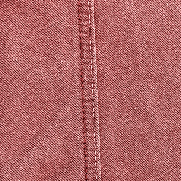 Textura denim vermelho, costura — Fotografia de Stock