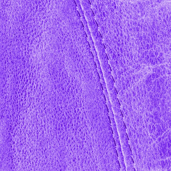 Violet leather texture closeup,seam — Stock Photo, Image