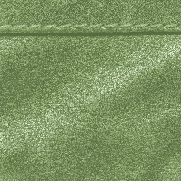 Groene leder texture, naad — Stockfoto