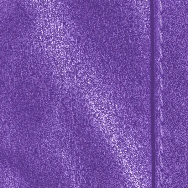 Textura de couro violeta, costura — Fotografia de Stock