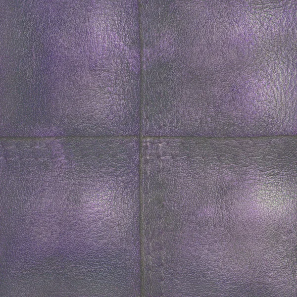 Старая и изношенная фиолетовая кожа текстура, шов, швы — стоковое фото