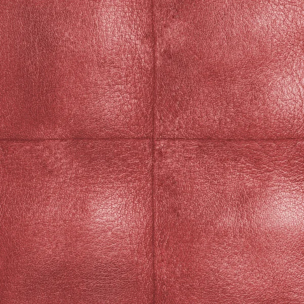 Red leather texture, seam, — Stock Photo, Image