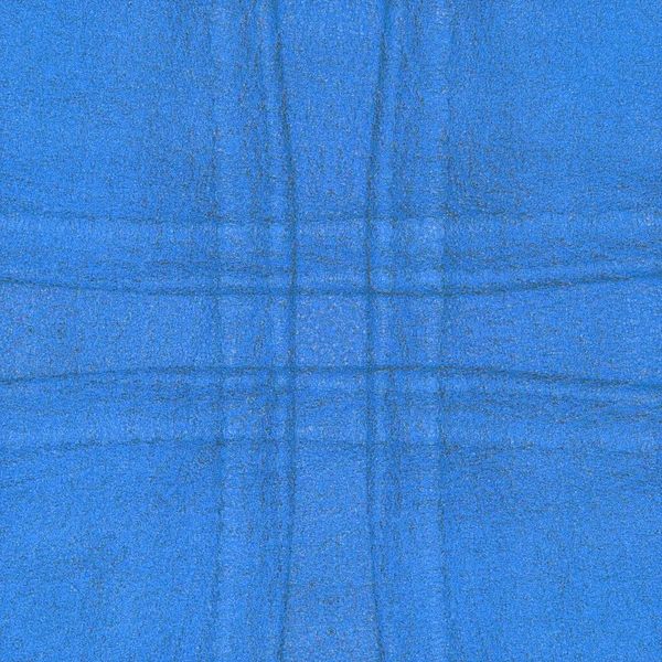 Textura de couro azul brilhante, costuras em forma de cruz — Fotografia de Stock