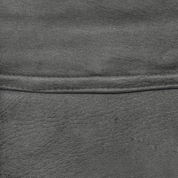 Dark gray leather texture, seam. Useful as background — Stock Photo, Image