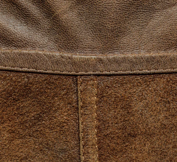 Brown background of two kinds of leather — Stock Photo, Image