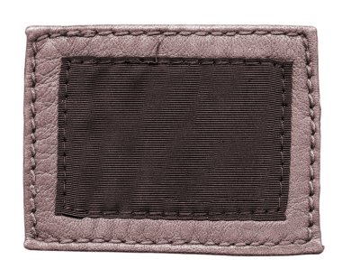 kahverengi deri ve beyaz kahverengi Tekstil boş etiket