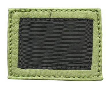 yeşil deri ve beyaz kahverengi Tekstil boş etiket