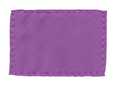 Beyaz arka plan üzerinde boş Menekşe tekstil etiket