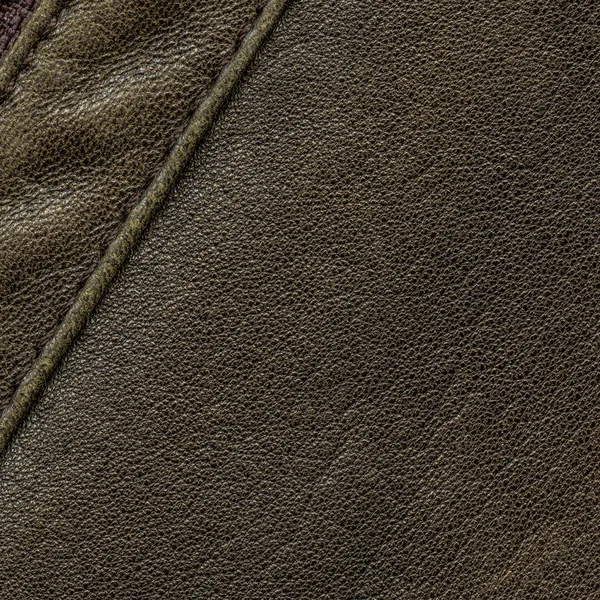 Texture cuir marron, couture — Photo