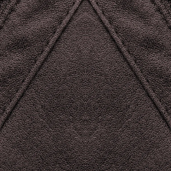 Brunt läder textur, söm. — Stockfoto