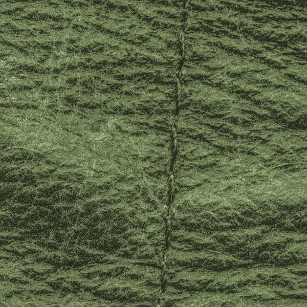 Close-up de pedaço verde de couro velho, costura . — Fotografia de Stock