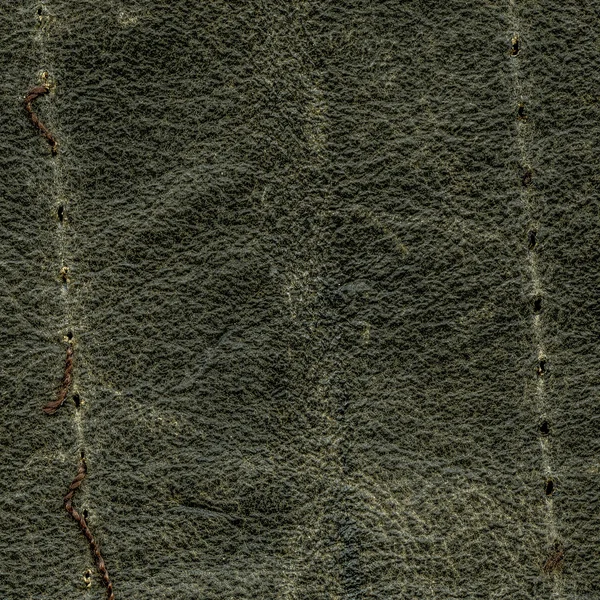 Closeup of green piece of old leather — Stock Photo, Image