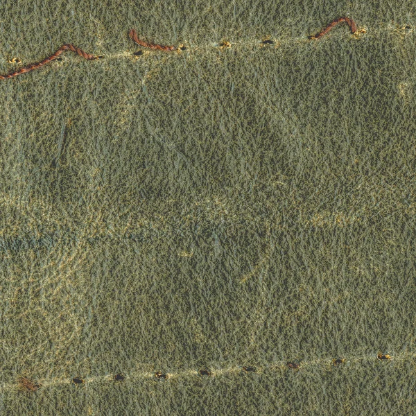 Closeup of green piece of old leather — Stock Photo, Image