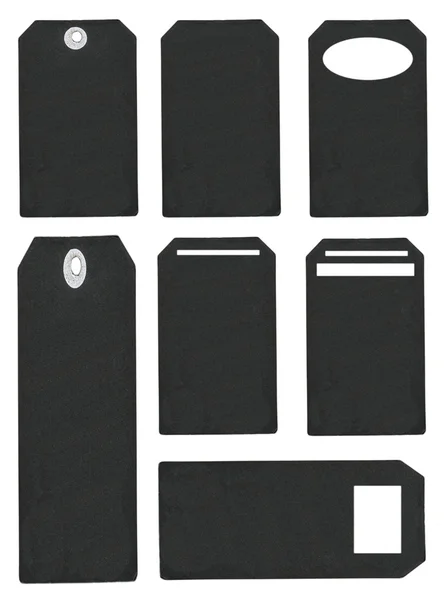 Siyah boş karton Etiketler — Stok fotoğraf