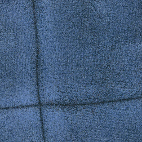 Tanned blue leather texture decorated with two seams — Stock Photo, Image