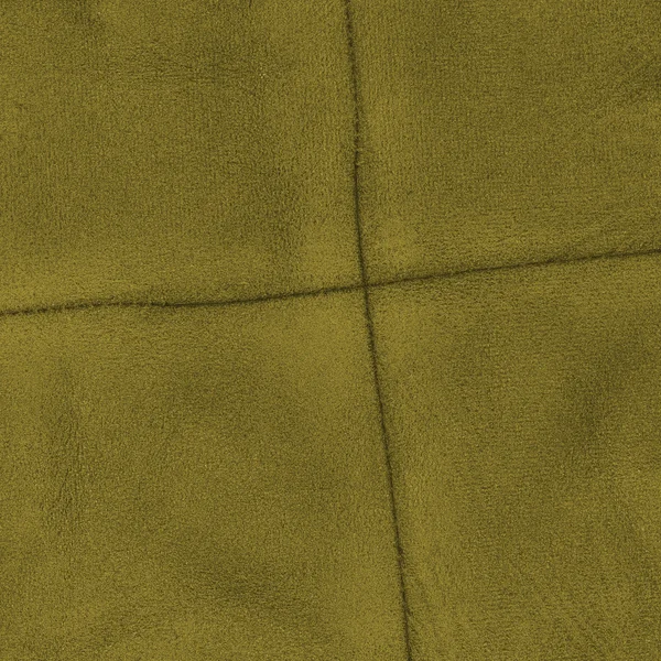 Yellow-green leather texture, seams in  shape of the cross — Stock Photo, Image