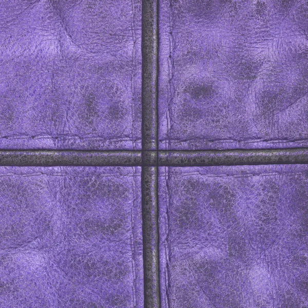 Violet   leather background decorated with  seams — Stock Photo, Image