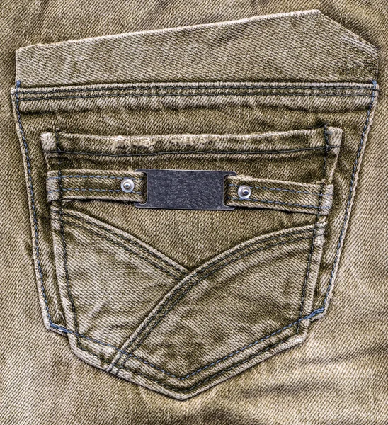 Brown jeans back  pocket — Stock Photo, Image