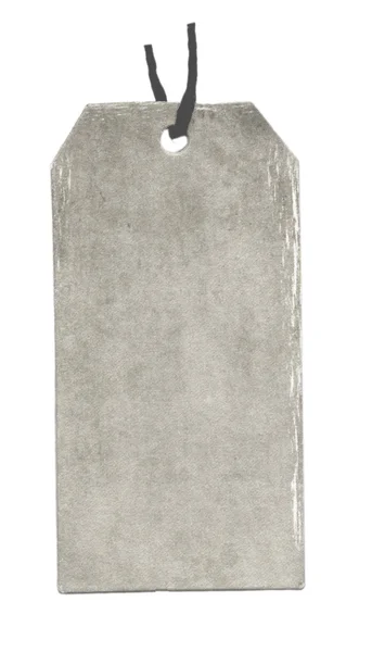 Old gray blank cardboard  tag. — Stock Photo, Image