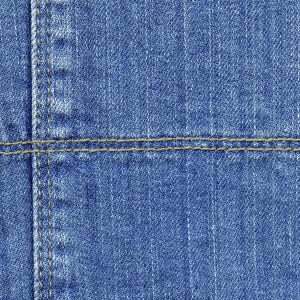 Blue jeans textuur, naad, steken — Stockfoto