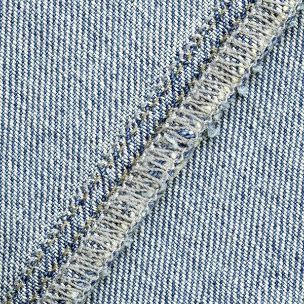 Blaue Denim-Textur, Naht — Stockfoto