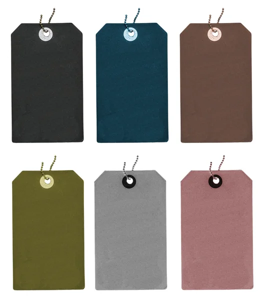 Set of different blank cardboard tags — Stock Photo, Image