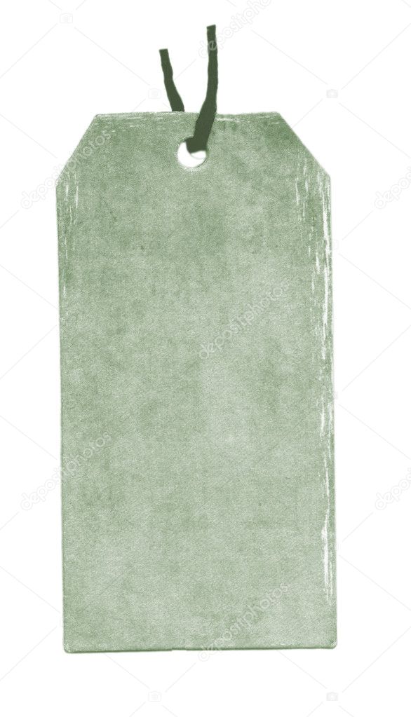 old gray-green blank cardboard  tag.