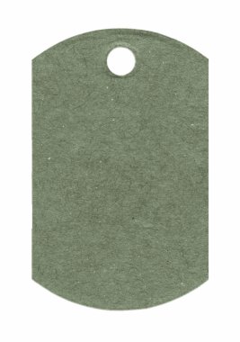 Beyaz arka plan üzerinde izole yeşil boş karton etiket