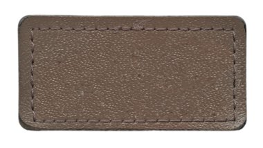 kahverengi boş deri jeans etiket, isolated.on beyaz