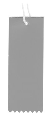 Beyaz arka plan üzerinde izole gri boş karton etiket