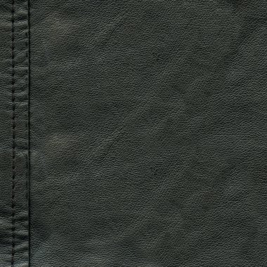 siyah deri arka plan, dikiş.