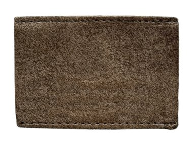 beyaz izole kahverengi kot pantolon deri etiket