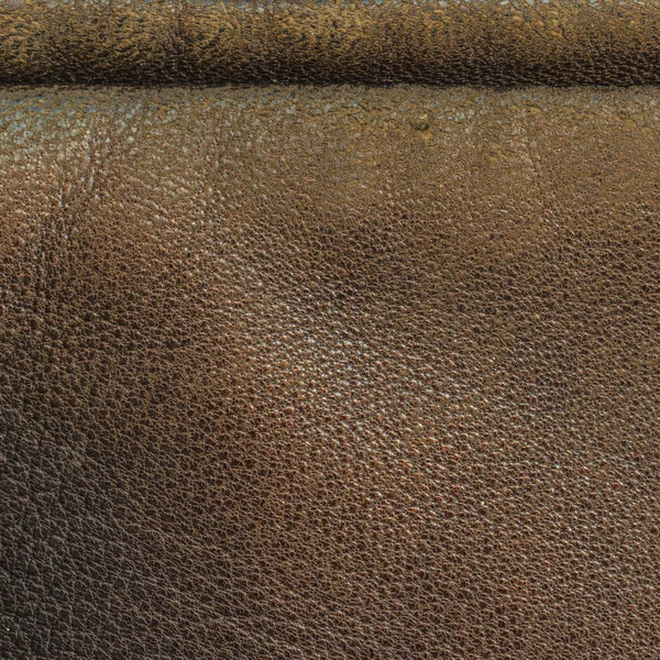 Bruine lederen textuur close-up — Stockfoto