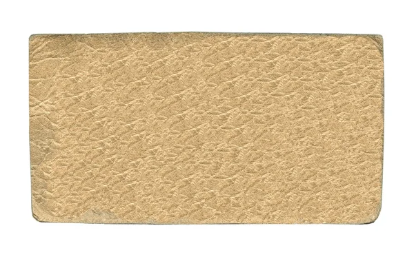 Puste beżowy skórzany etykiety na białym tle — Zdjęcie stockowe