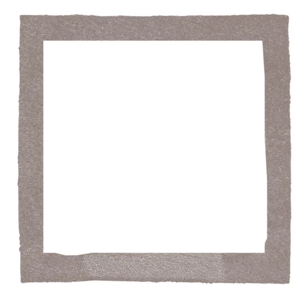 Square photo frame of  fiberboard painted gray-brown — Stock Photo, Image