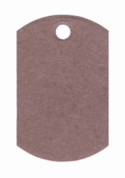 Étiquette en carton blanc brun isolé sur fond blanc — Photo