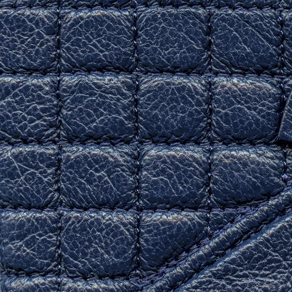 Dark blue plaid leather texture — Stock Photo, Image