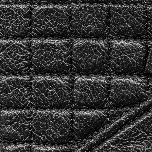 Black plaid leather texture — Stock Photo, Image
